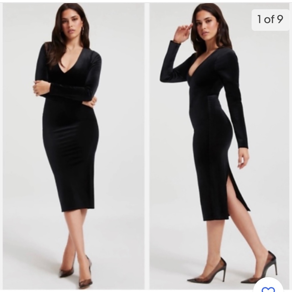 Black Velvet Long Sleeve Dress